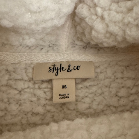 Style & Co Macy’s Cream Sherpa Turtleneck Pullover - Picture 8 of 13